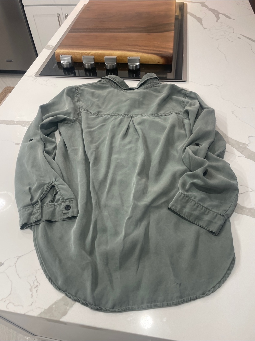 Universal Thread Washed Sage Button-Down Shirt - Picture 7 of 7
